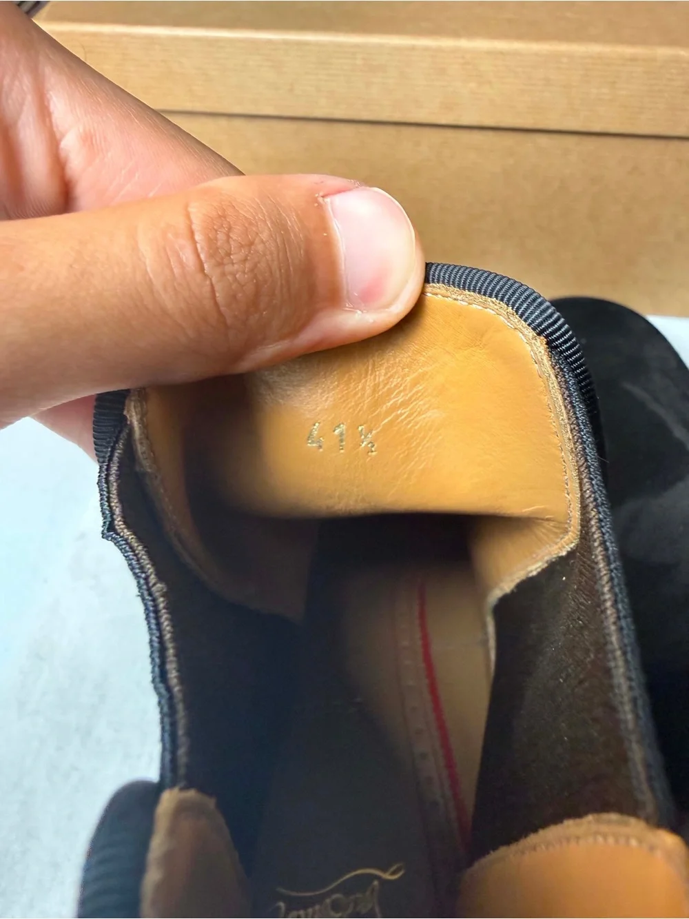 CHRISTIAN LOUBOUTIN Red bottom Chelsea black suede boot Sz 41.5 / 8.5